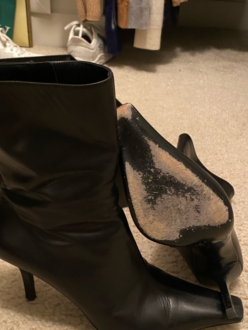 Vintage Gucci Black Pointed Toe Mid-Calf Stiletto Boots - Picture 5 of 8